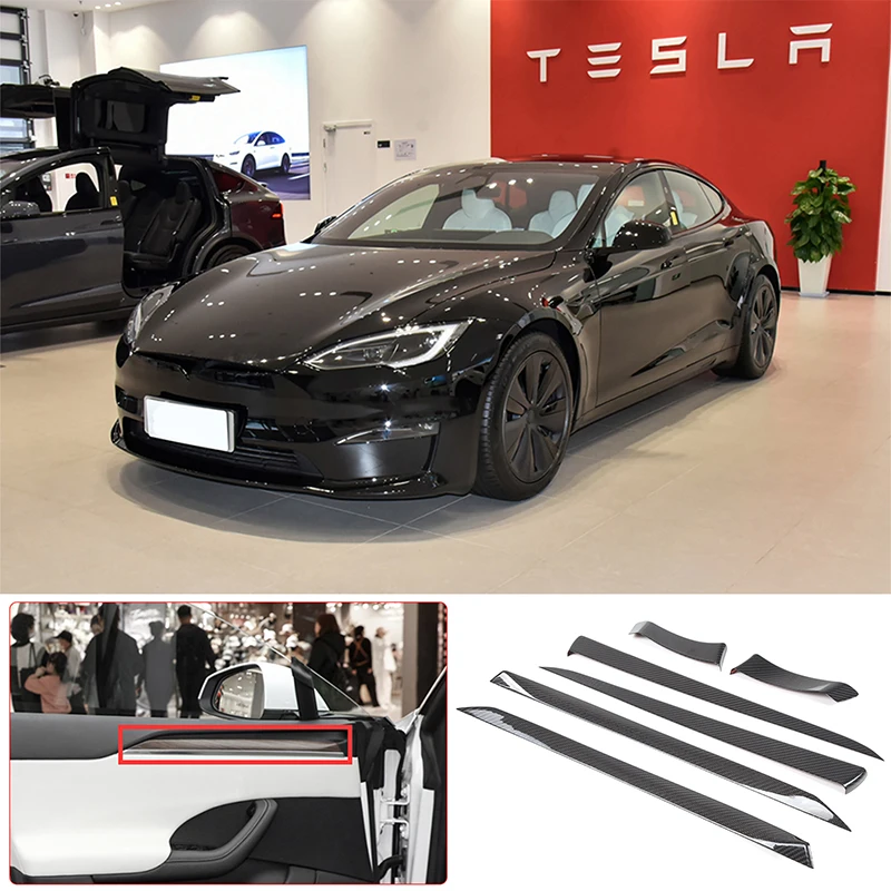 

Для Tesla Model S 2023-2025 гг., полоса внутренней дверной панели автомобиля, декоративная крышка, высококачественная накладка на дверную панель автомобиля, наклейка на рамку