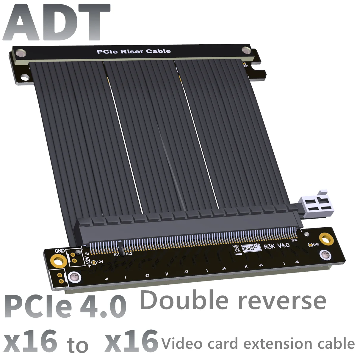 

Graphics card extension cable dual reverse PCIe 4.0 x16 full speed stable compatible with ITX A4 chassis