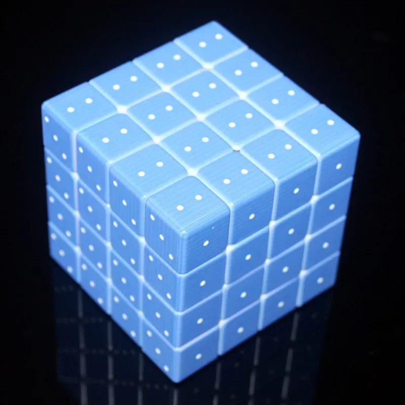 Cubo personalizado con impresión UV, 4x4x4, Braille, huella dactilar, relieve 3D, 4x4x4, sin pegatinas, Cubo mágico, juguetes educativos para niños