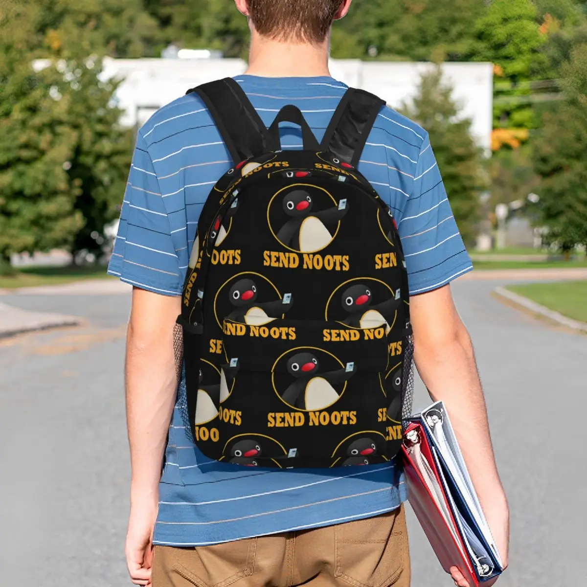 Pingu Pinga Penguin TV Backpack Student BookBag Men Women School Bag Computer Shoulder Bags