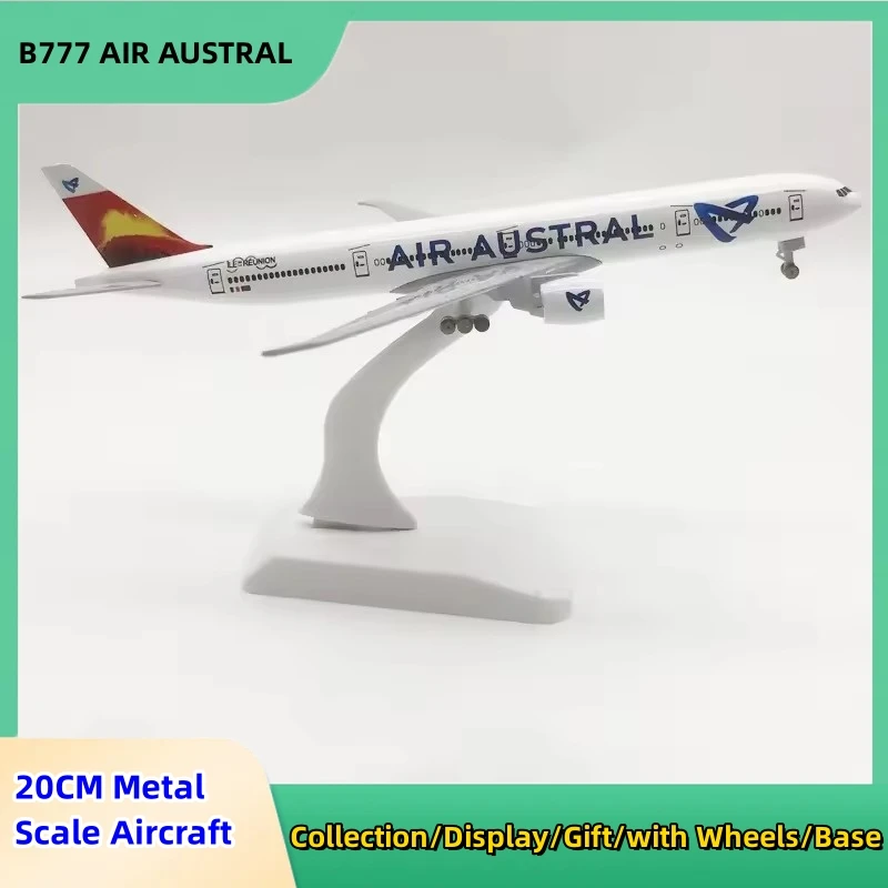 

20cm B777 AIR AUSTRAL Diecast Metal Airplane Model Toy Kit (7.8 inch L) with Stand or Collections Displays or Boys' toys Gift