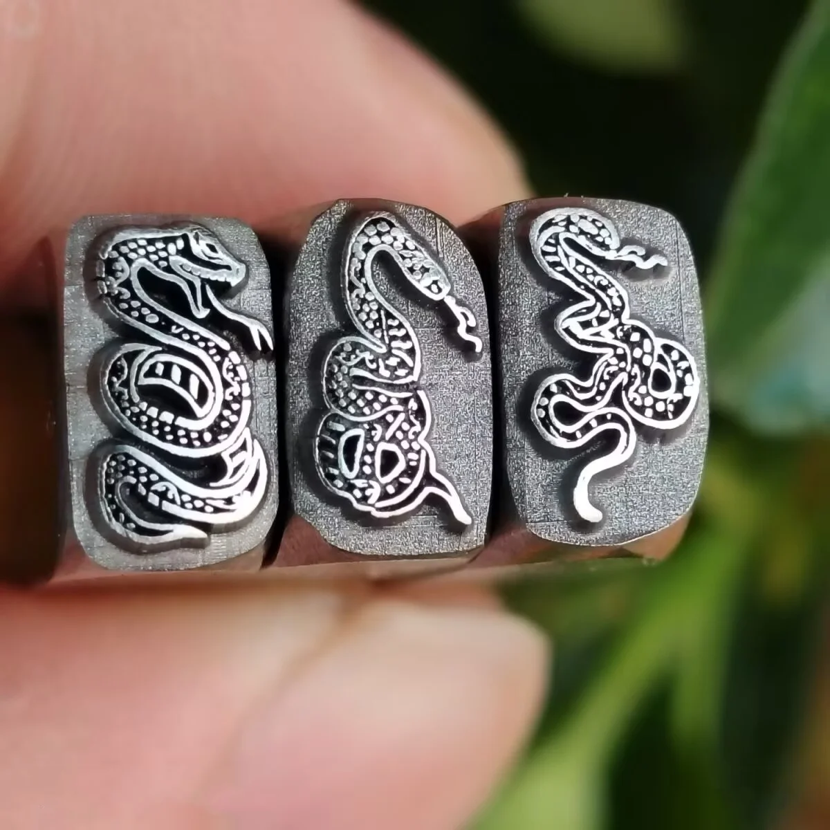 

Jewellery and seal engraving dies; gold and silver chasing moulds; serpent-shaped steel stamps; zodiac snake metalworking tools