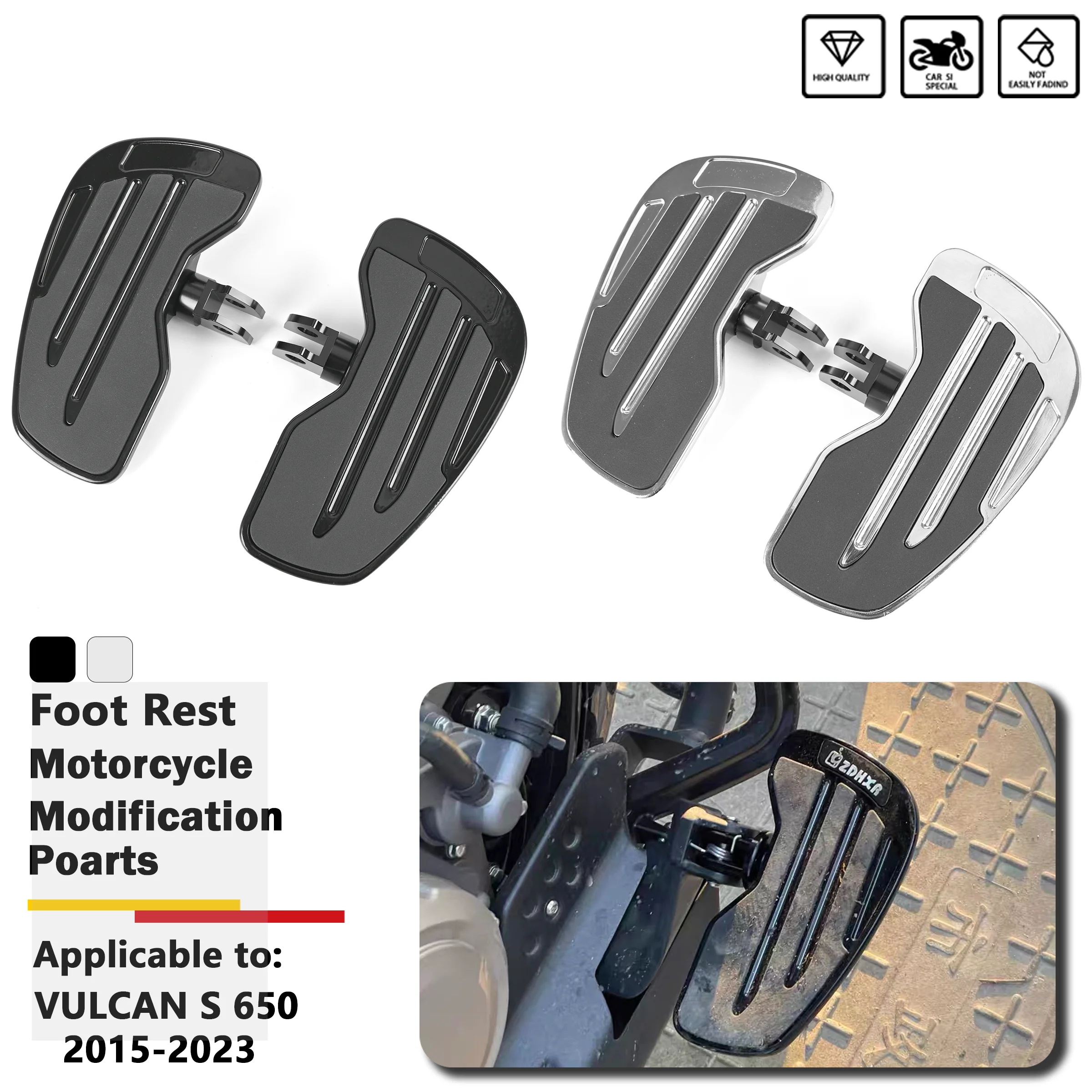 

Motorcycle Front Foot Rest Rider Footboard Driver Floorboard Wide Footrest For Kawasaki Vulcan S 650 EN650 VN650 S650 2015-2023
