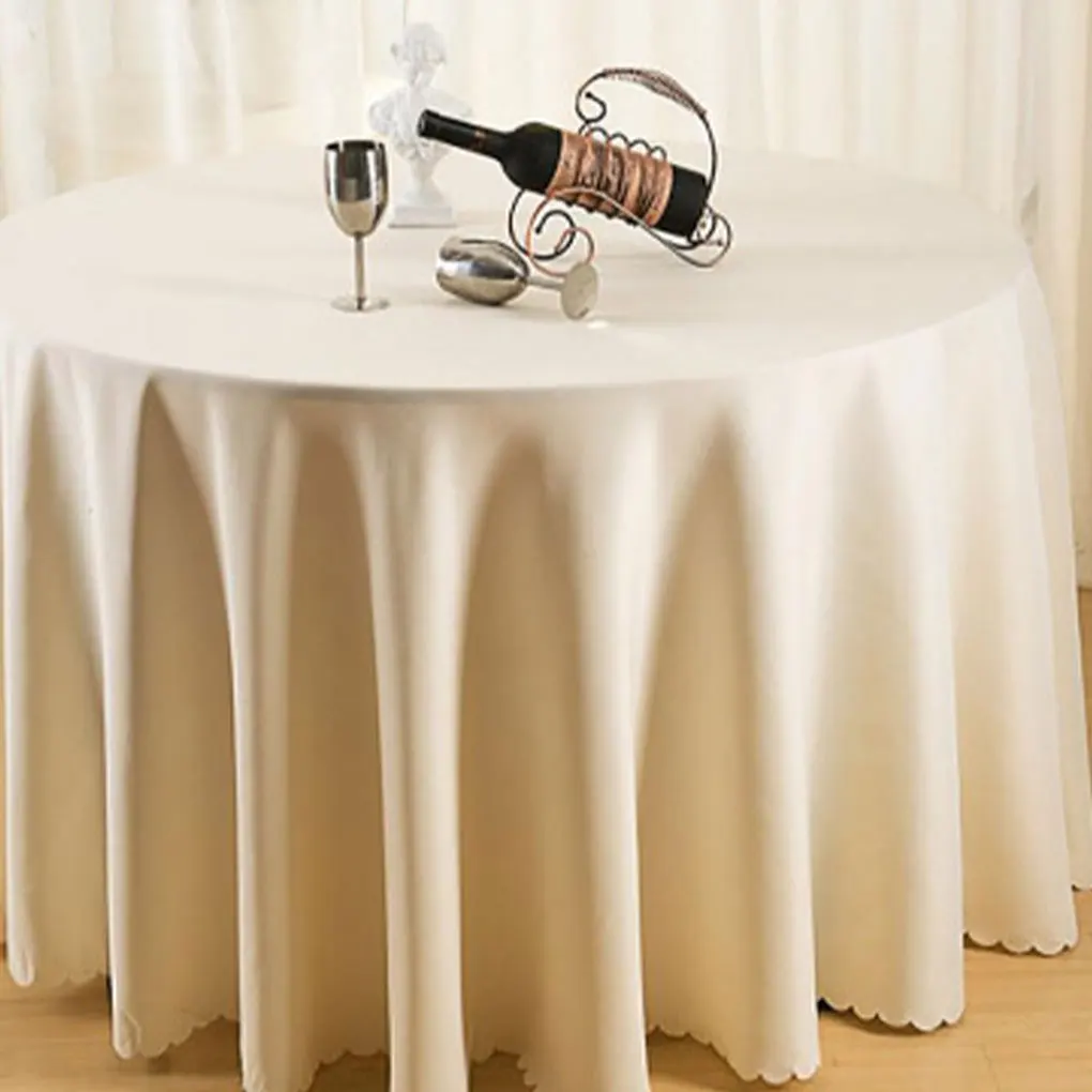 

PVC Round Table Cloth Anti-skid And Beautifying Decoration Banquets Made With PVC Round Table Cover off-white