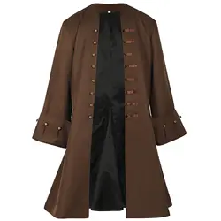 Jack Cosplay Sparrow Medieval Renaissance Men Costume Pirate Cosplay Jacket Viking Knight Men Medieval Vintage Halloween
