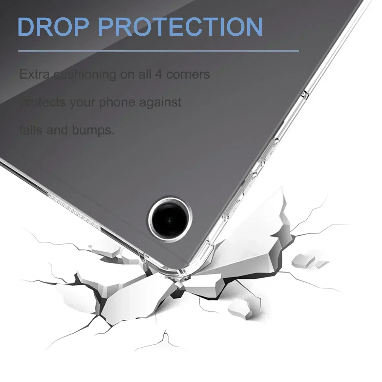 Funda transparente para Samsung Galaxy Tab A9, tableta de 8,7 pulgadas, lanzamiento 2023, protección contra caídas, funda Flexible de silicona TPU a prueba de golpes