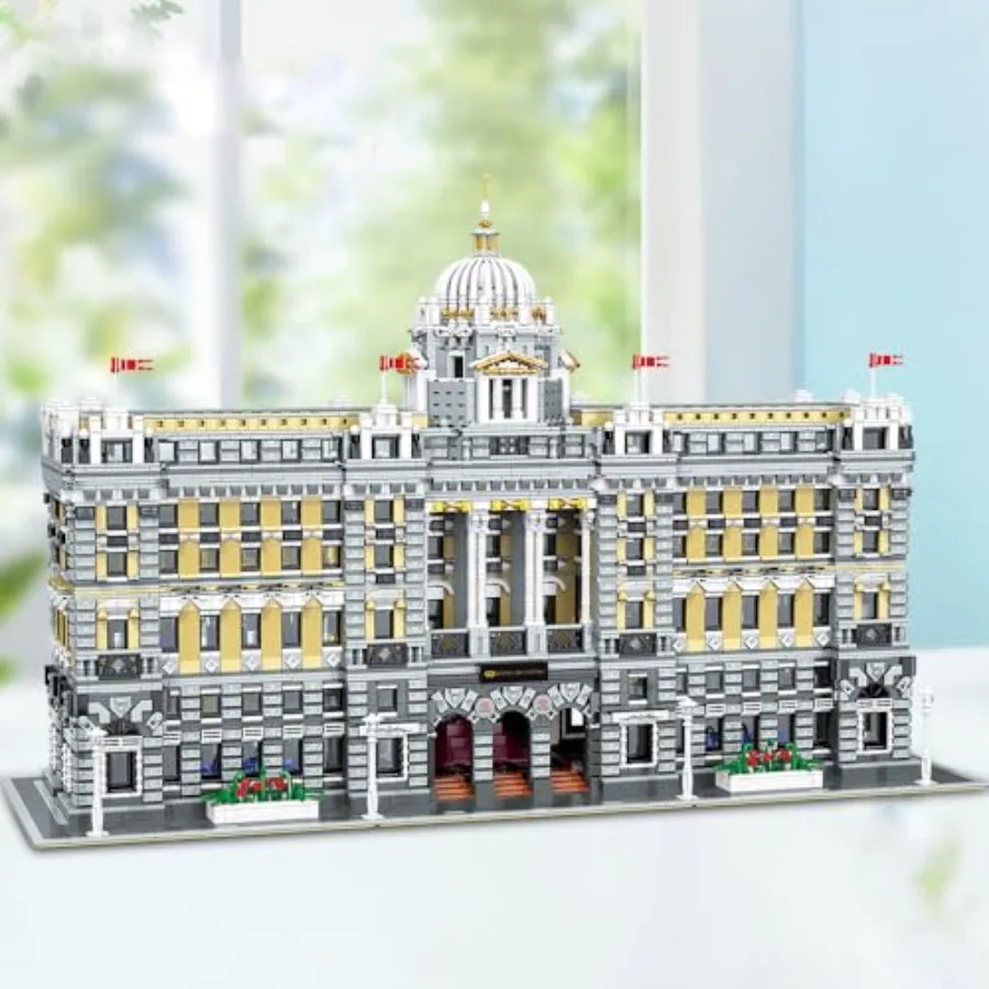 Luxurious Shanghai Bank Building Blocks Set, 10423 Pieces Modular Building Bricks House Model, Creative Landmark Buildings Gift