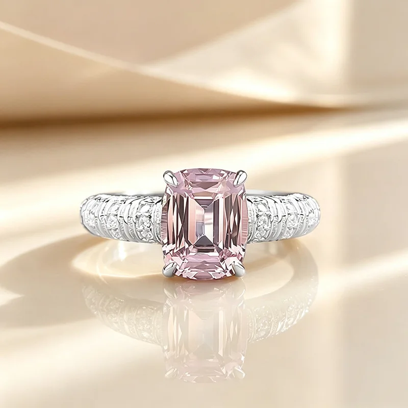 

Apaison Sparkling 7x9mm Lab Grown Diamond Rings for Women - Wedding Engagement Anniversary 925 Sterling Silver Jewelry Gift