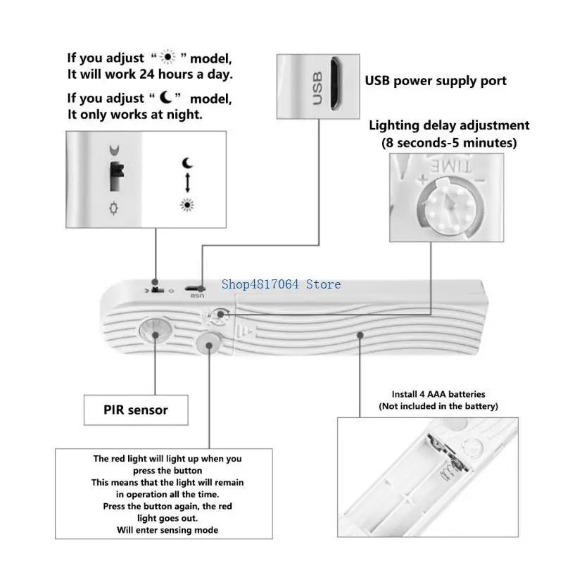 T3LB 0.5-5m LED Strips Light 60 LEDs/m 5800-6500K Motion Sensors Flexible Tape Lights