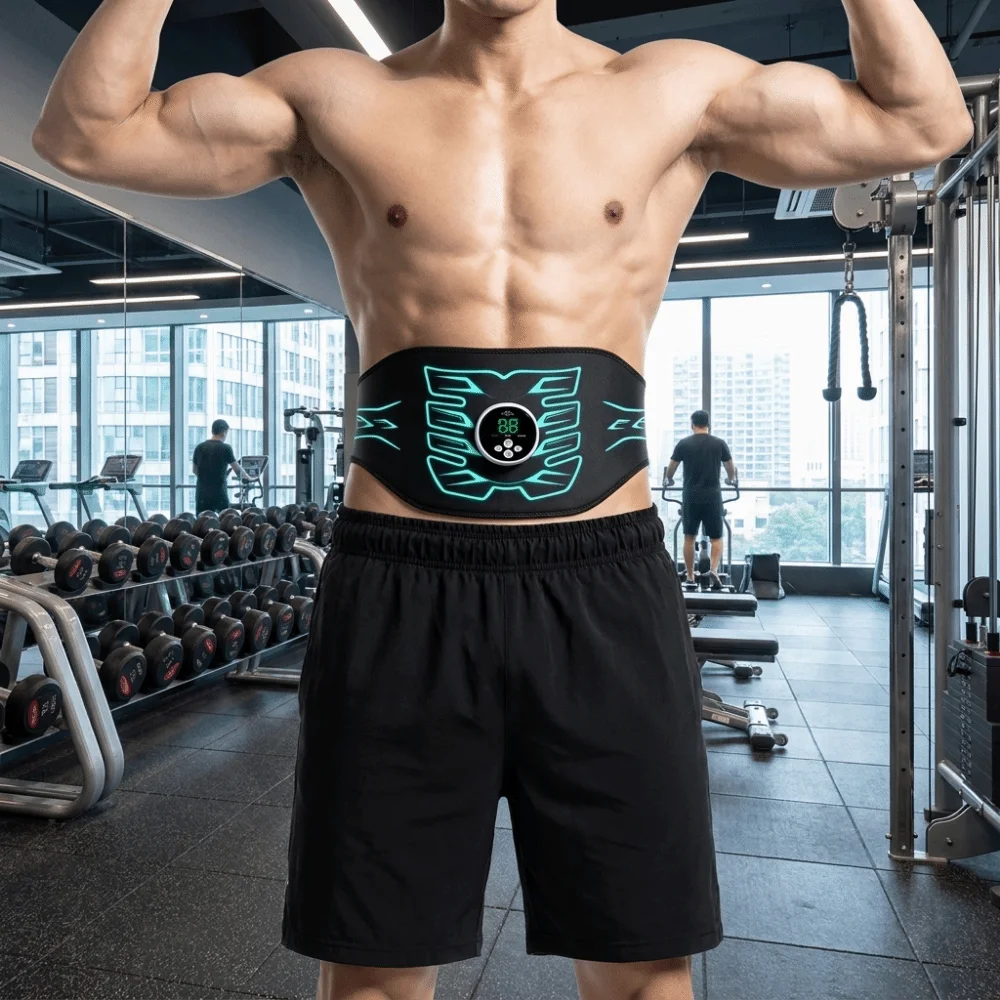 Body Massager EMS Abdominal Toning Belt USB Recharge Portable Muscle Toner Trainer Wireless Smart EMS Muscle Stimulator Fitness