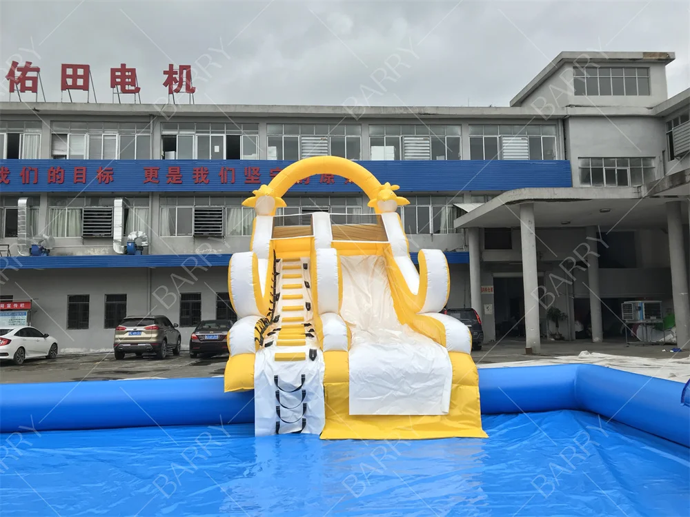 Commercial Inflatable Water Park With Water Slide And Pool Custom Inflatable Ground Water Park For Kids