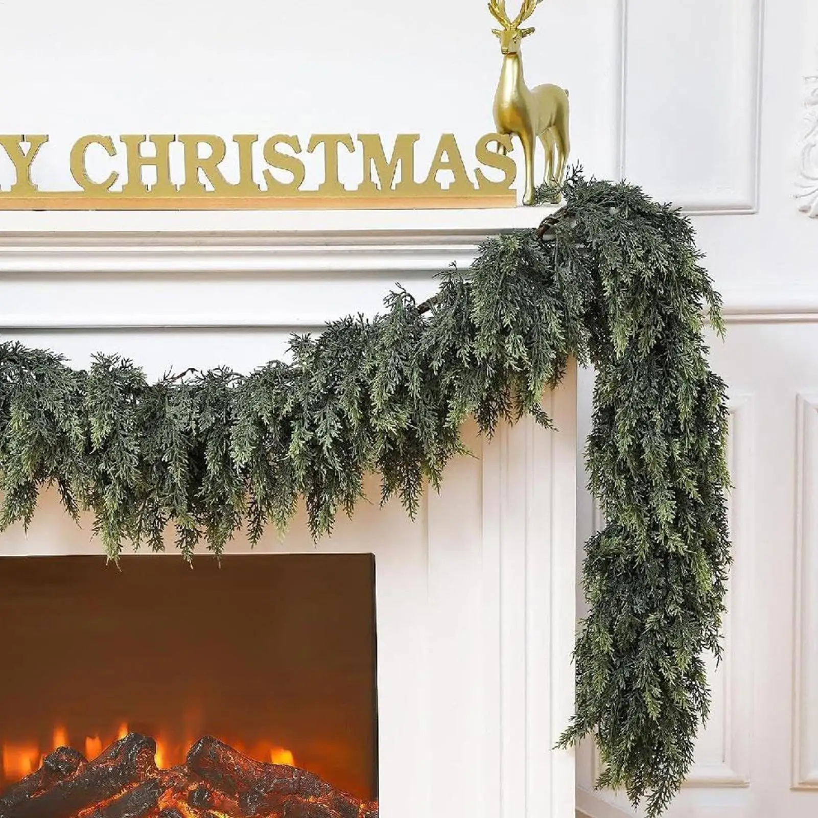 150/180/270 cm Künstliche Pflanzen Weihnachten Girlande DIY Kranz Weihnachten Navidad Hause Dekoration Kiefer Rattan Hängen ornament – Detail 6