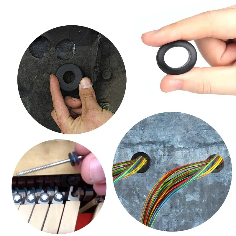 260/180Pcs Rubber Grommet Assortment Kit Wiring Cable Gasket Electrical Conductor Grommet Set for Wires Plugs O Rings Washers