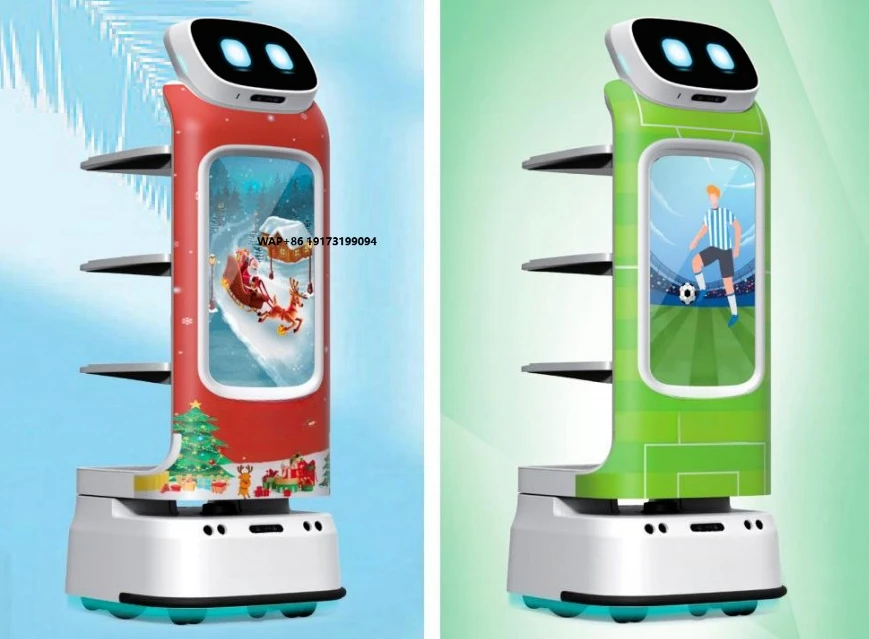 1 Year Warranty Restaurant Smart Robot 20Kg Payload Capacity Commercial Food Delivery Robots Waiter WithNavigation