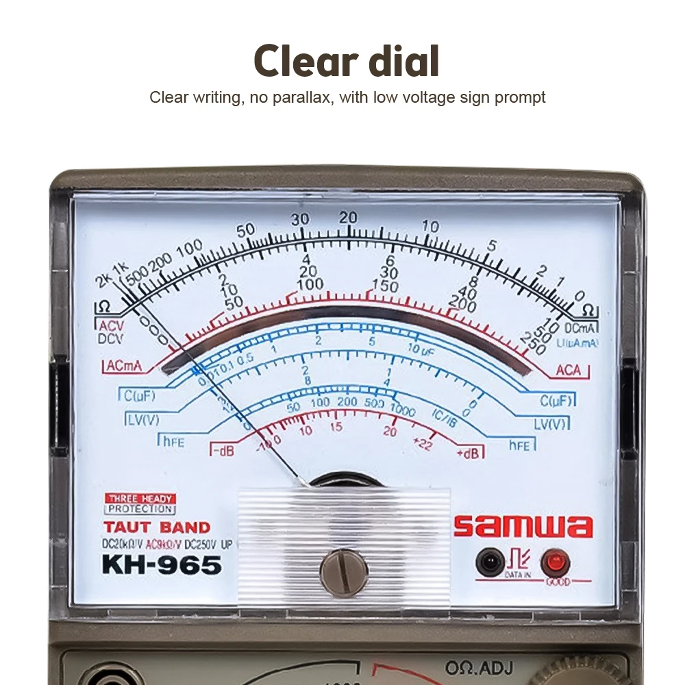 KH965 analogowy multimetr wskaźnik uniwersalny wskaźnik Tester elektryczny AC napięcie prądu stałego odporność na prąd z długopis testowy Buzzer