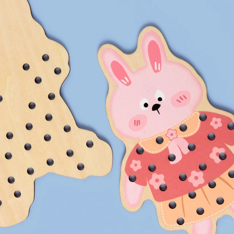 Diy montessori dinossauros corda forma quebra-cabeça pensamento lógico treinamento linha placa de unhas brinquedos educativos para crianças