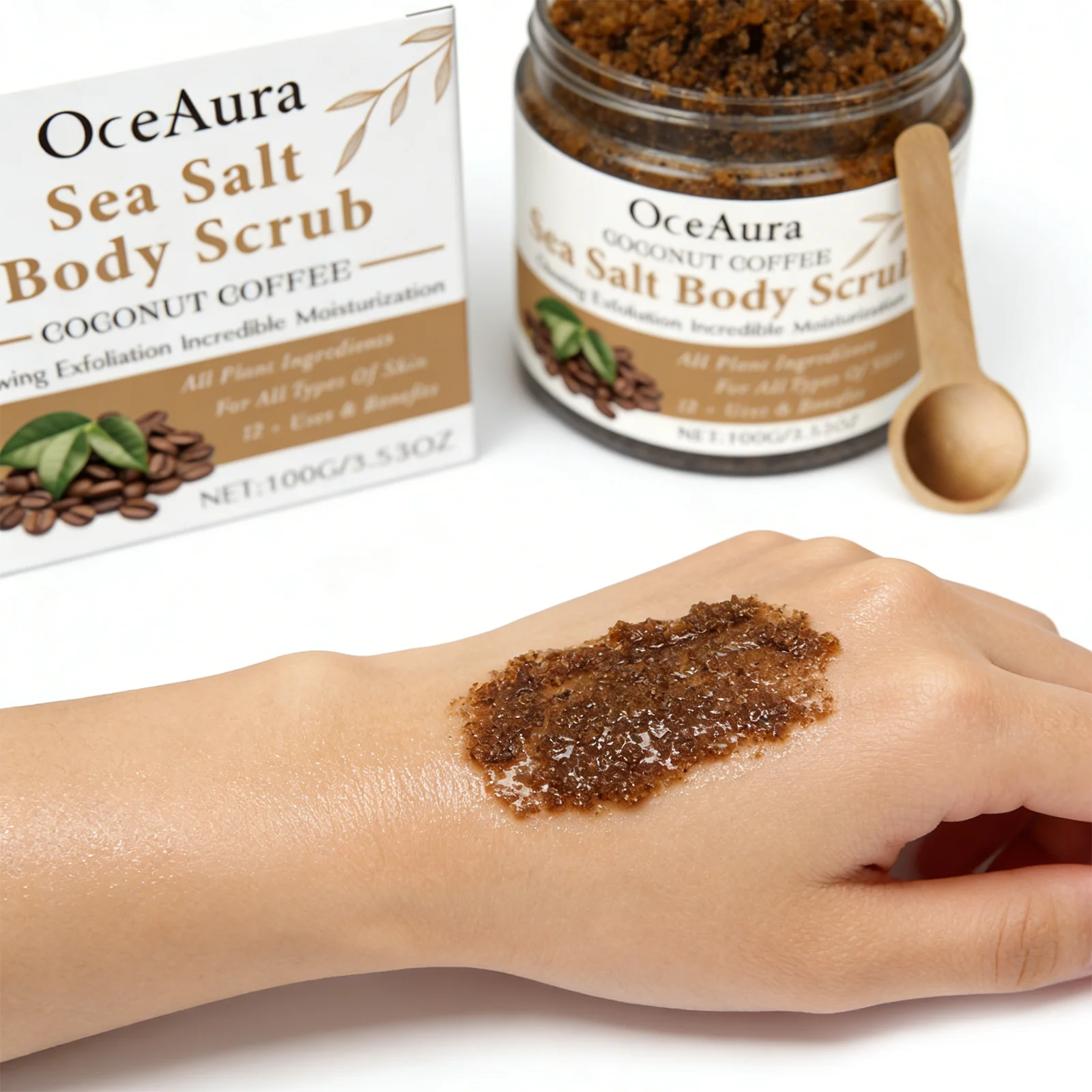 

Nourishing Body Scrub Coffee Coconut Exfoliating Scrub Deep Hydration Lock Moisturizer Gentle Nourishing Spa Experience 100g
