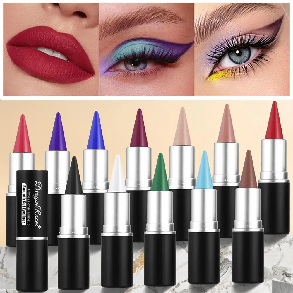 Crayon Eyeliner Gel à paillettes mates, lisse, imperméable, maquillage rapide, correcteur sec durable, stylo Eyeliner, yeux bruns, tapis Long bleu T7D4