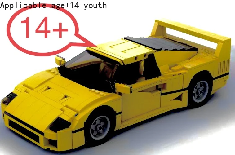 

Желтый new10248 F40 Совместимый MOC-49743 Спортивный автомобиль 1192 шт. Сборка сращивания Строительный блок Игрушечная модель DIY Детский подарок Подарок