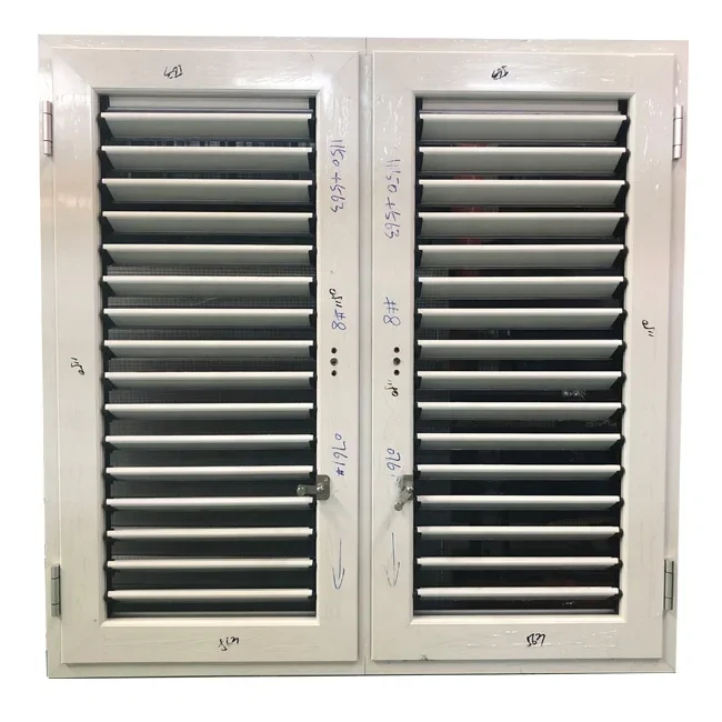 NEW style white color	 louver window aluminium custom size exterior aluminum shutters