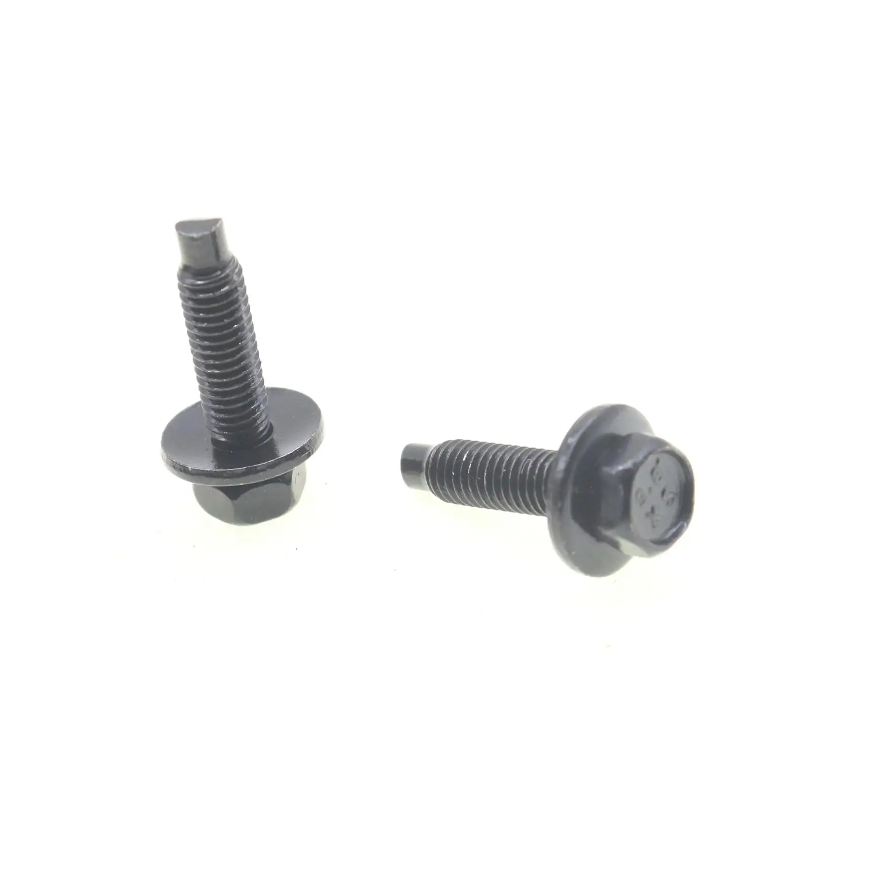 10 PCS Hex Head Sems Thread Cutting Screw M5-0.8×20mm Black Flange Bolt for Chrysler Panel Fastener 6100539