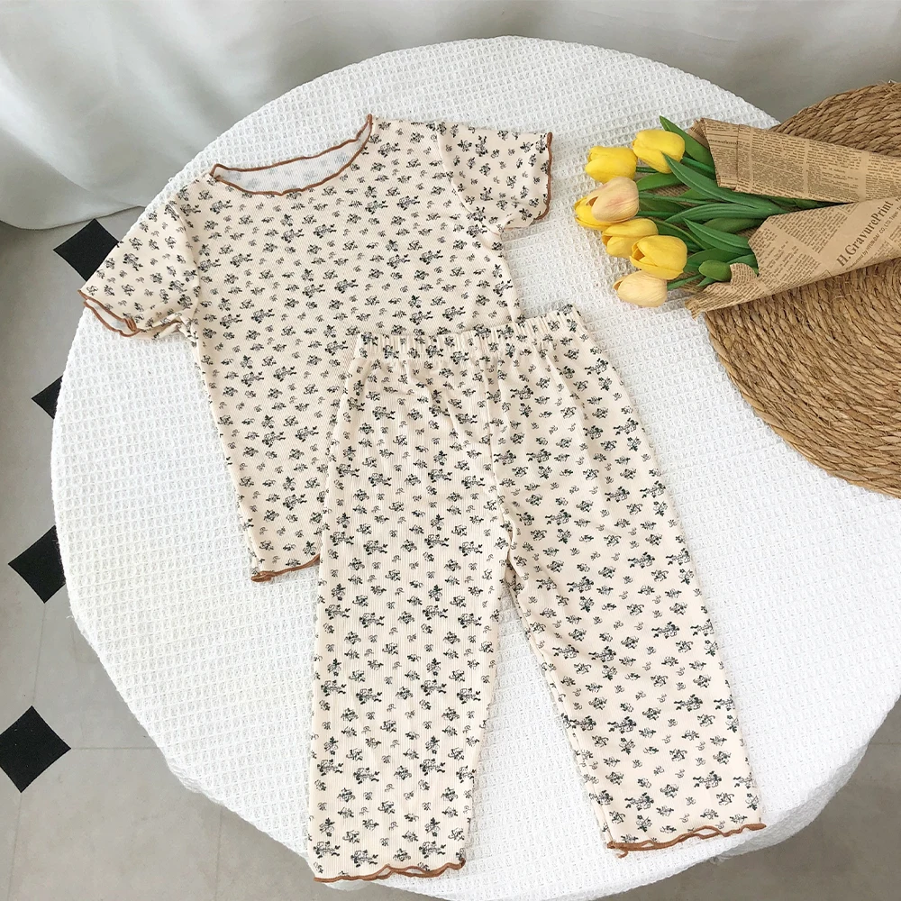 Bear Leader Kids' Floral Print T-Shirt and Pants Set 5