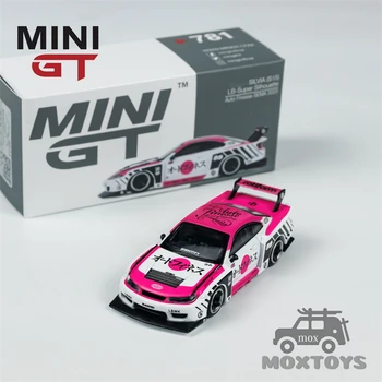 미니 GT 1:64 LB-슈퍼 실루엣 S15 실비아 오토 피네스 SEMA 2023 핑크 RHD 다이캐스트 모델 자동차