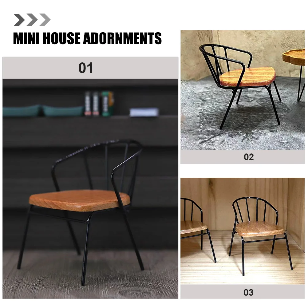 

2Pcs Backrest Chairs Mini Style Furniture Suitable for Dollhouse Decorative Miniature Furniture Lovely Mini Chair