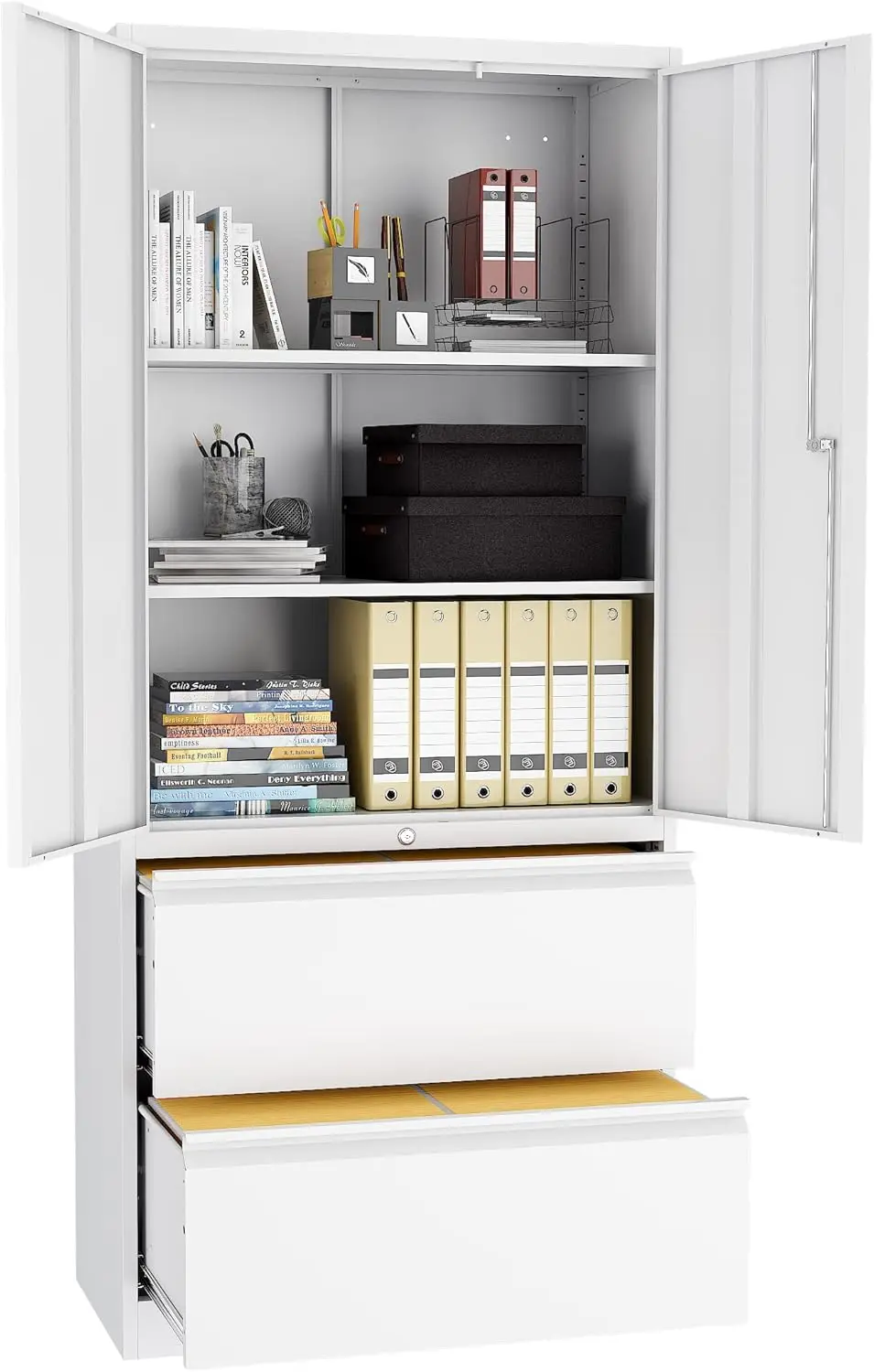 Metal Steel Storage Cabinets with Lockable Drawers and Doors Lateral File Cabinets Steel Metal Filing Lockers