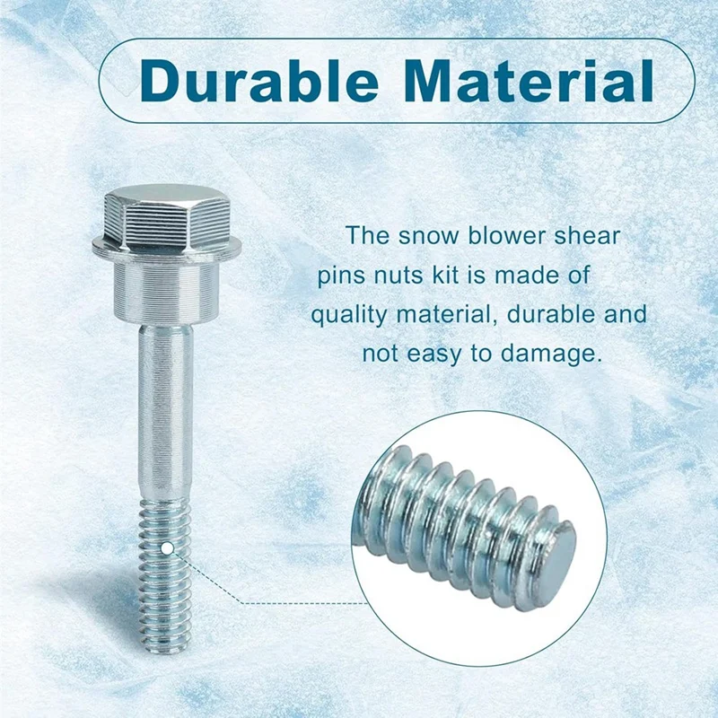 PZHI Snow Blower Shear Pins Replacement for Poulan 580790401 - 6 Pack Bolts Nuts Kit