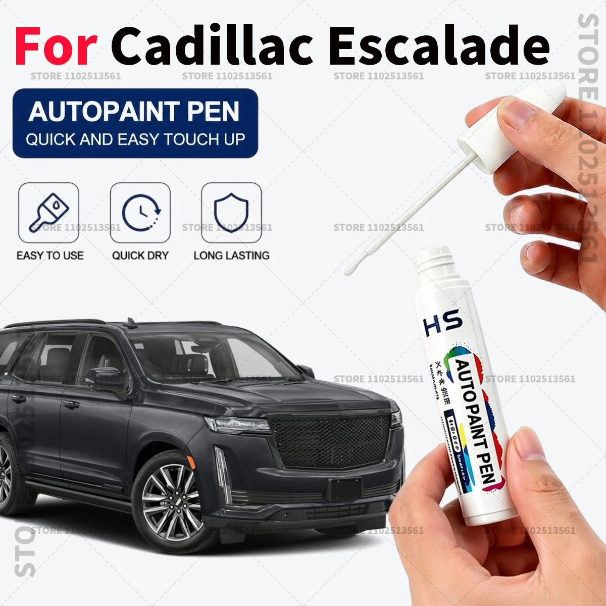 Car Touch Up Paint Pen Scratch Chip Repair Paint Dark Moon Blue Black Raven Crystal White Red Aegean Stone For Cadillac Escalade