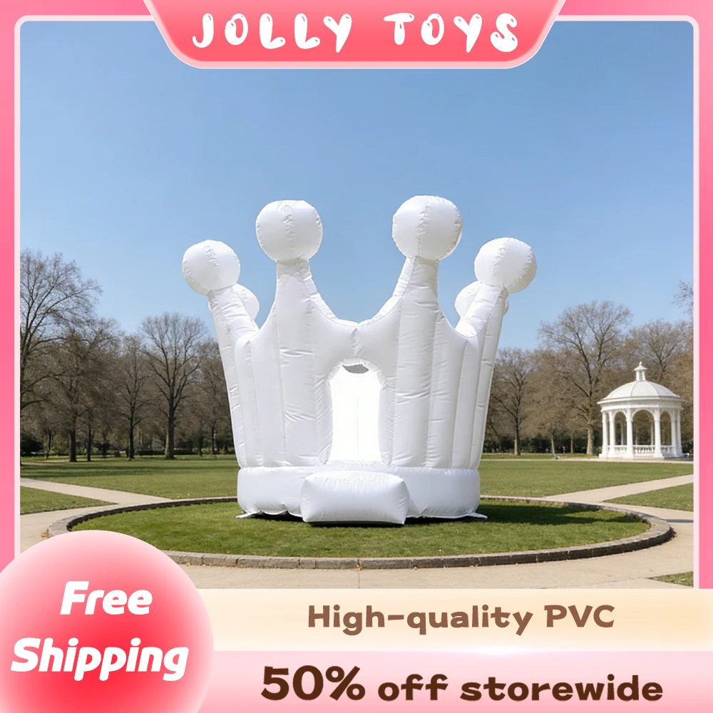 

Outdoor Trampoline Birthday Wedding Party Castle Crown Inflatable Castle Children's White PVC Inflatable Castle Children's Toy