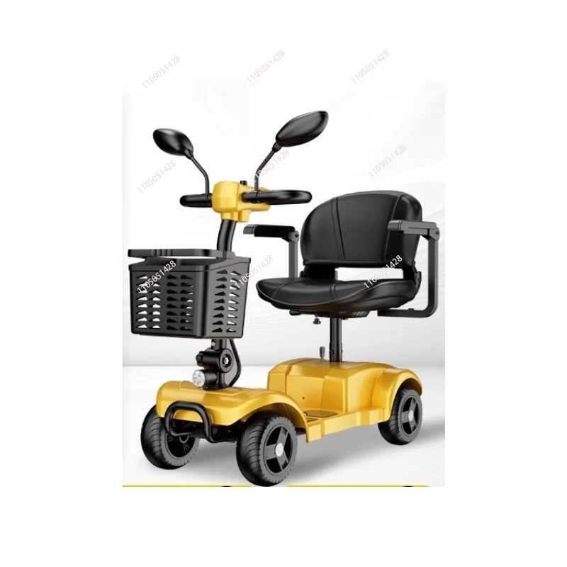 300W Folding Elderly Mobility Scooter 4 Wheels Handicapped Preassembled With Seat/Rear Wheel Anti-Tilting Adult Electric Scooter