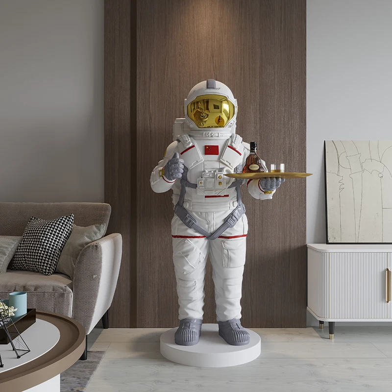 

Home Decor Astronaut Statue Tray Storage Ornament Nordic Style Living Room Large Welcome Sculpture Floor Decor Housewarming Gift