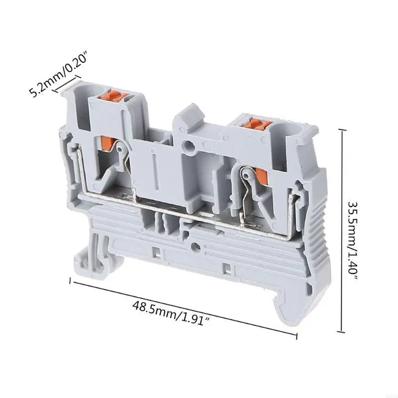 594A 10pcs/set 2.5 Push-In Din Mounted Terminal Blocks Spring Screwless Feed