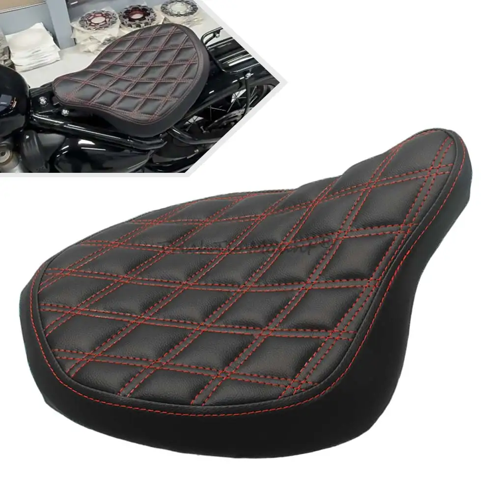 Motorcycle Front Seat Pad Cover Compatibility With Triumph Bonneville Bobber Black Models 2017-2025 Artificial Leather Seat Red