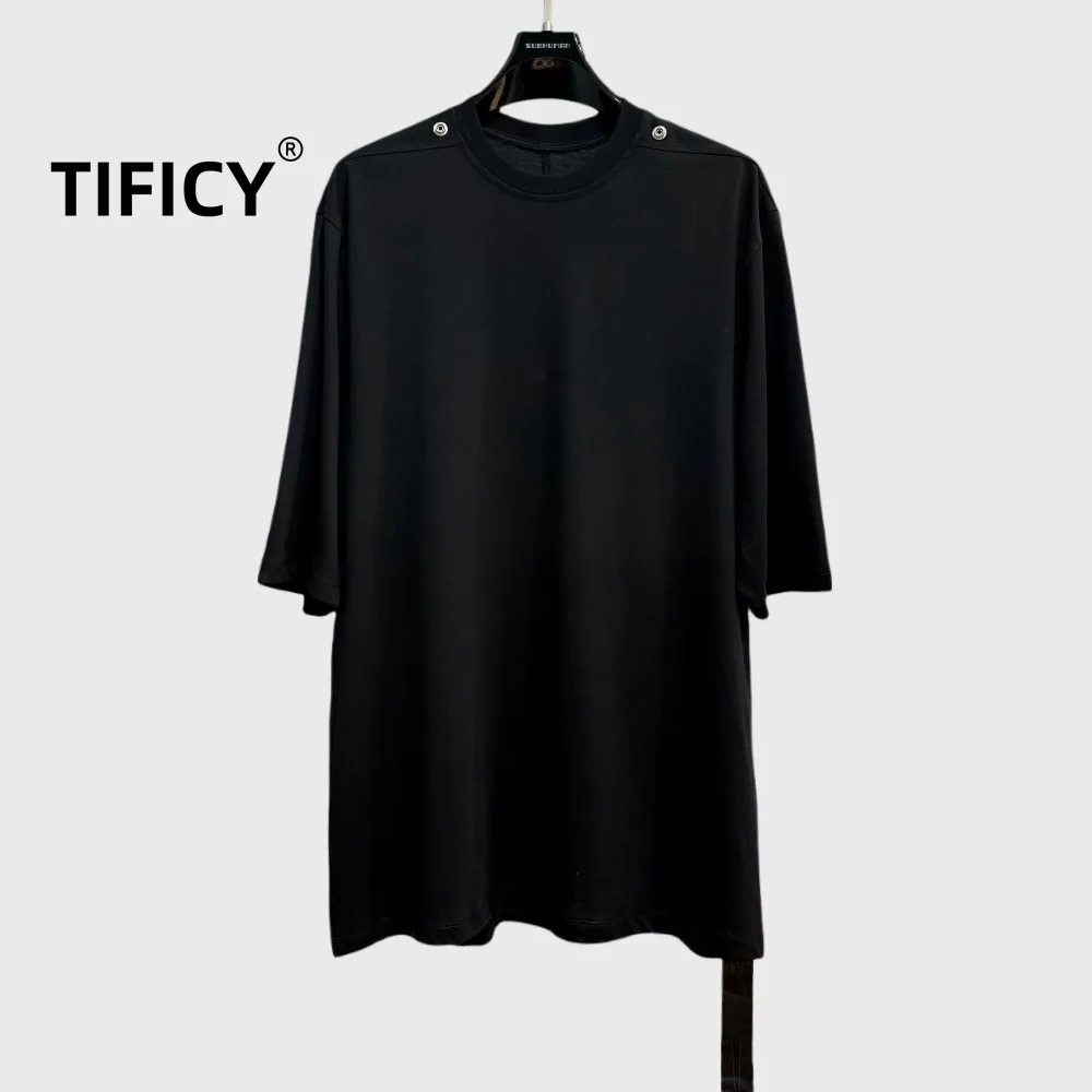 High Street Tees T Shirt Men's New Solid Color T-shirt Round Neck Loose Casual Simple Versatile Heavy-duty Short Sleeved Shirt