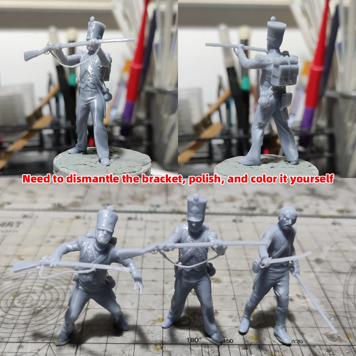 1/35 1/48 1/72 Modellbausatz 3D-Harz Miniatur-Soldatenfiguren Diorama Unbemalte Französische Gendarmen Revolution DIY – Detail 4