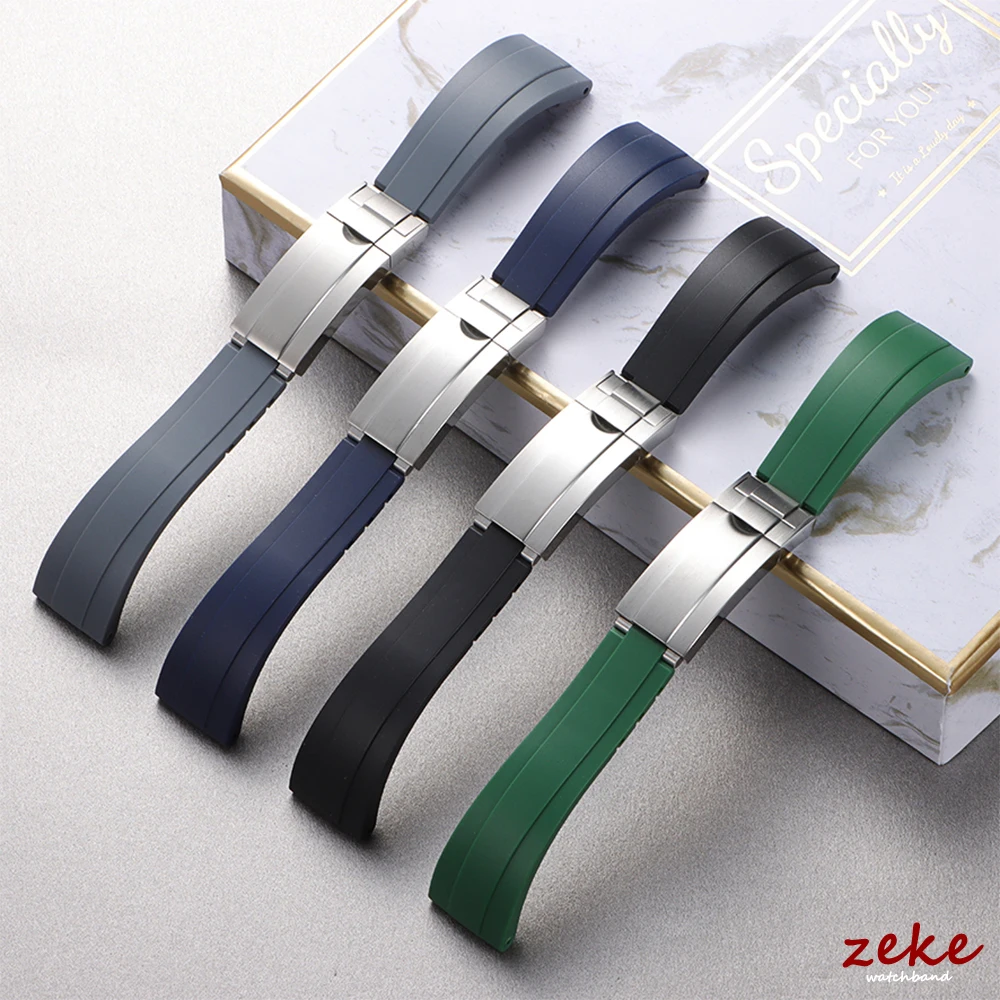 20MM Rubber Watch Band for Rolex DAYTONA Submariner Yacht GMT Explorer Silicone Watch Accessorie Watch Bracelet Strap Chain