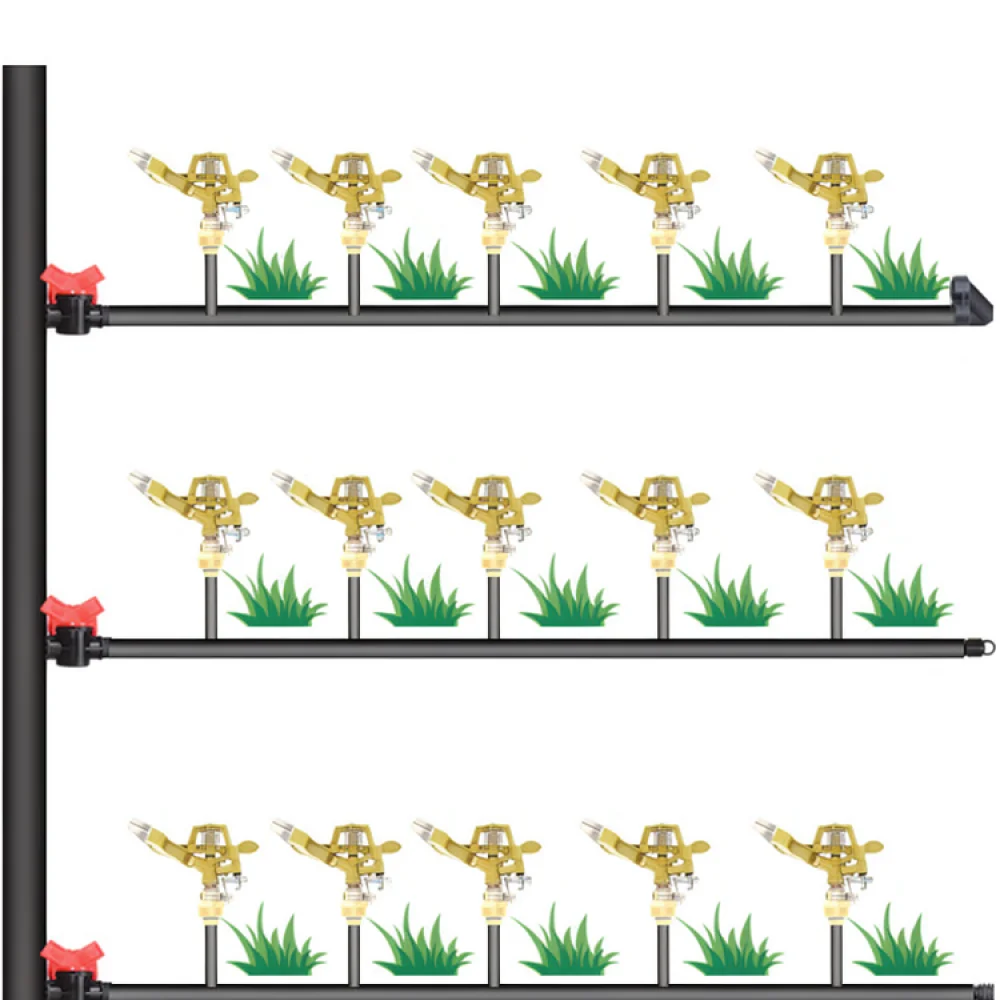 Automatic Rotating Lawn Sprinkler Garden Watering Nozzle Zinc Alloy Adjustable Irrigation Spray Head For Green Space