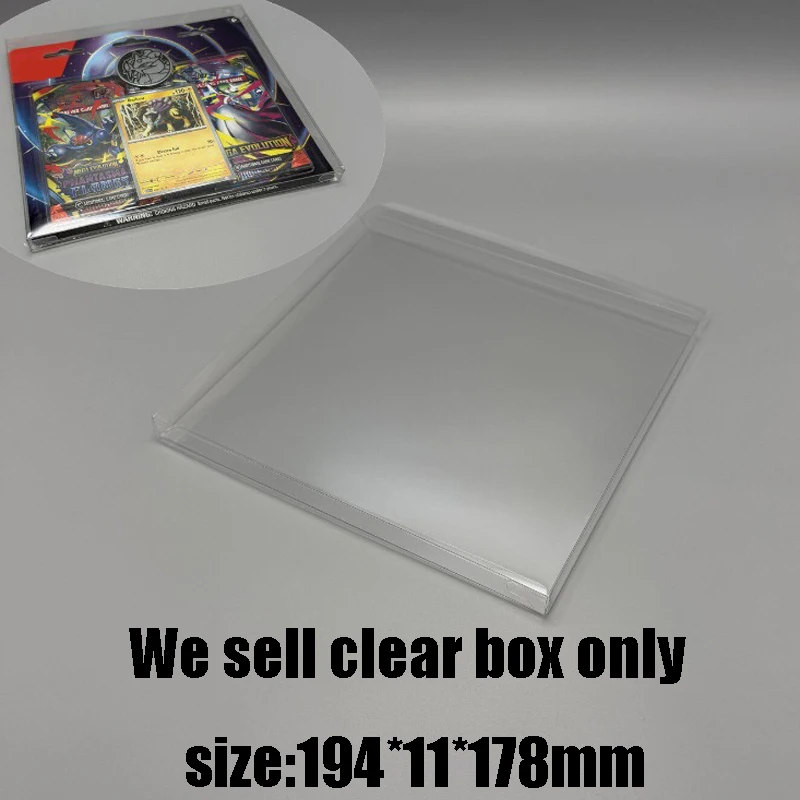 For TCG Clear Acrylic Display Case Fit US Mega Evolution 2-Pack Blister Raikou Coin Dustproof Transparent Collection Storage Pro