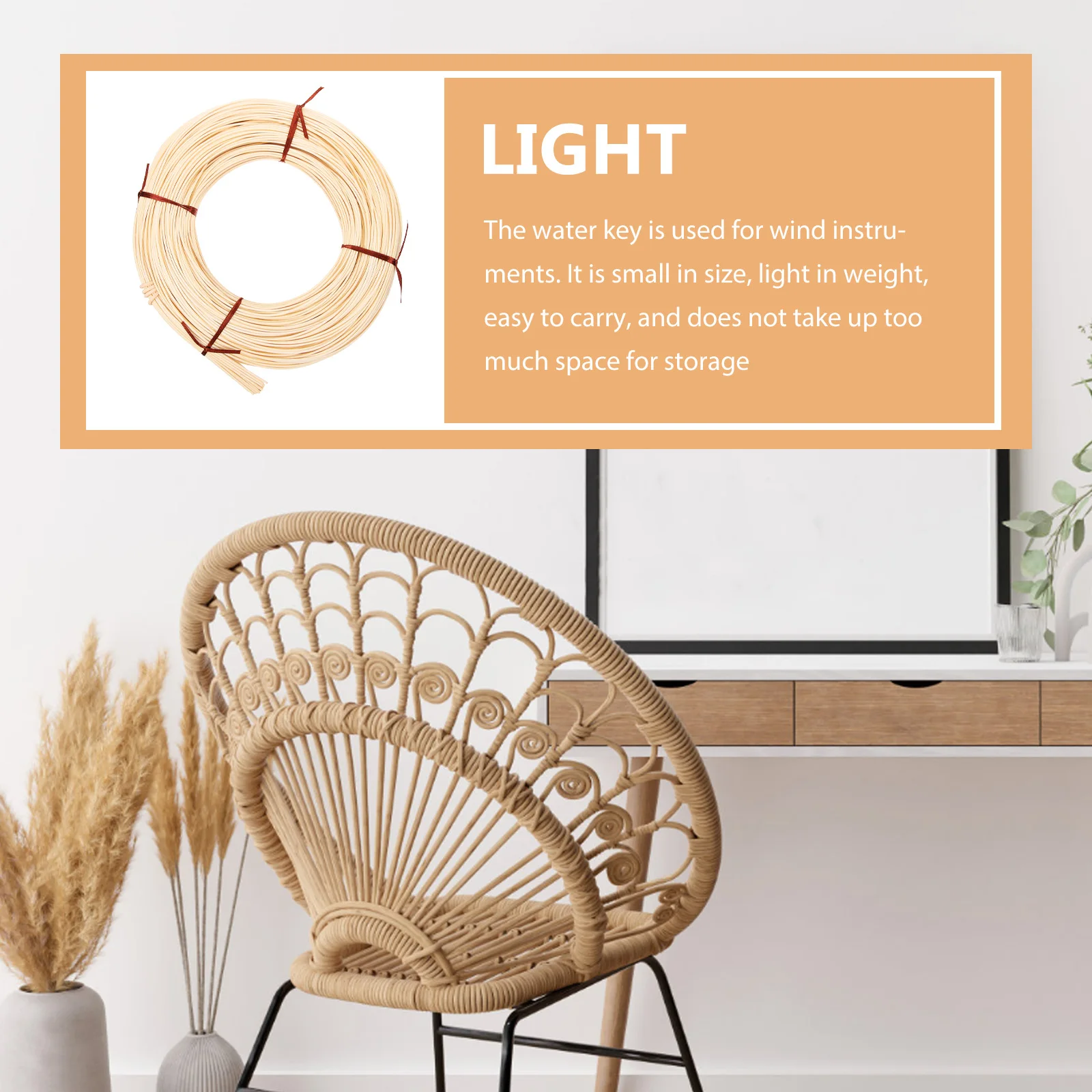 

1 Roll Diy Rattan Weaving Material Flat Wicker Repair For Chair Basket Furniture Cane Webbing Craft Kit Multipurpose Handicraft