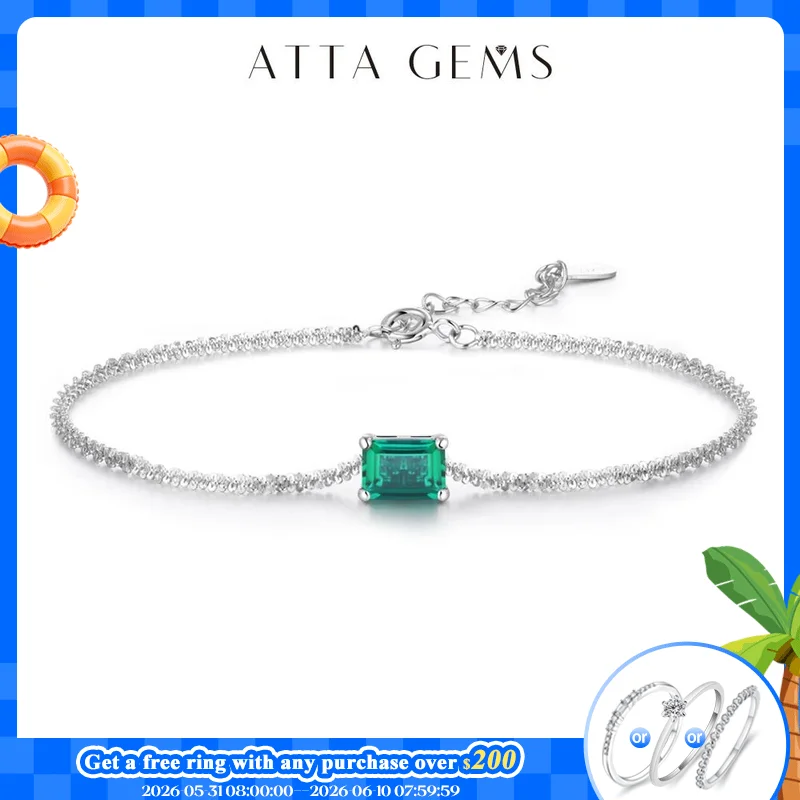 

New Arrivals 925 Sterling Silver Moissanite Diamond Emerald Gemstone Bangle Charm Wedding Tennis Bracelet Fine Jewelry Wholesale
