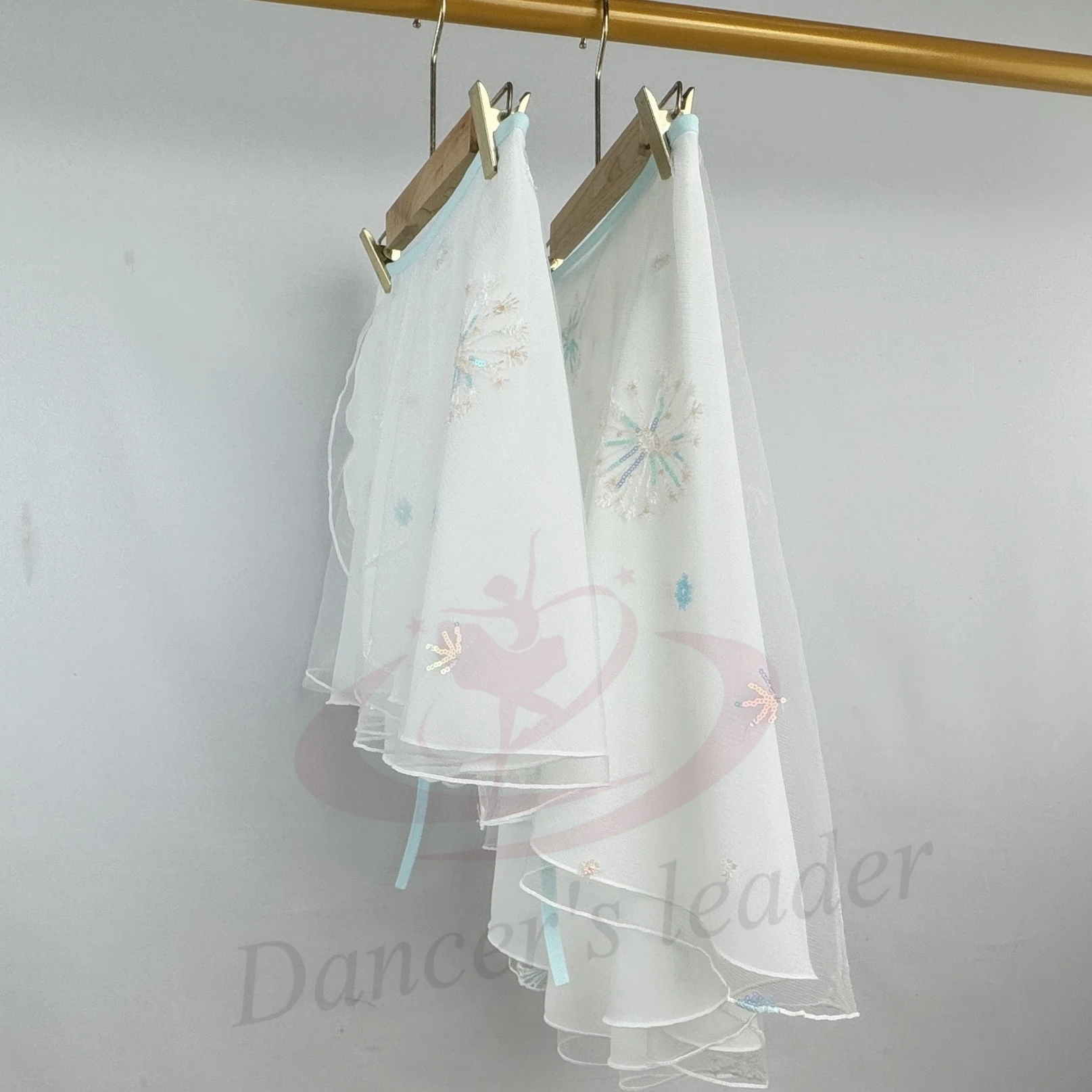 Dames balletrok dubbellaags paardenbloem geborduurd kant dansrok volwassen jumpsuit meisje oefenen ballet minirok