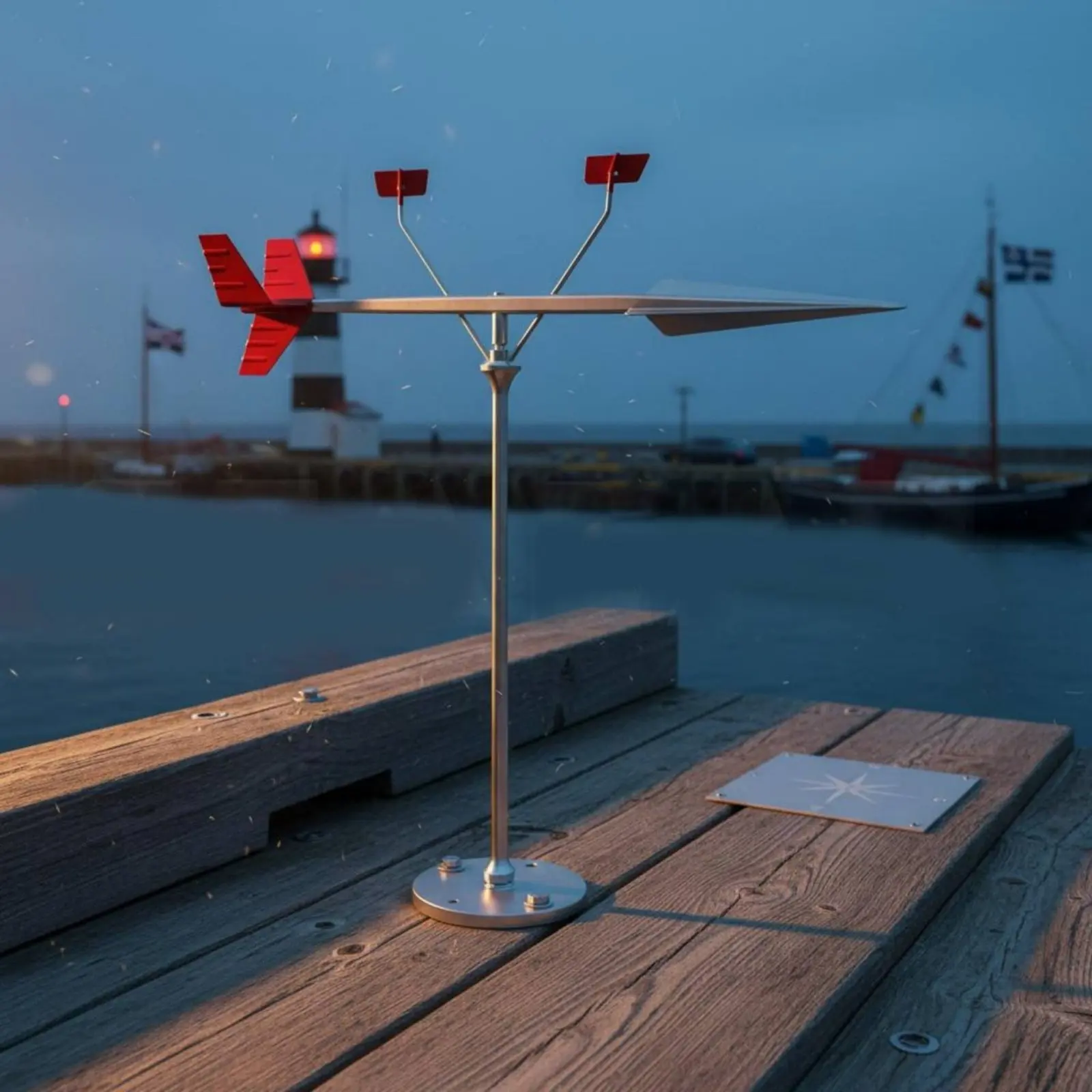Yacht Wind Direction Gauge Durable Marine Wind Direction Gauge Boating Equipment Day and Night Visibility for Sailors