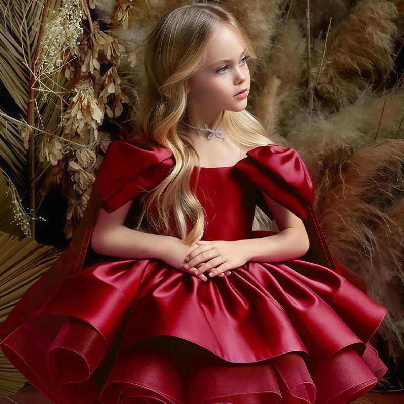 Girls Princess Dress Birthday Party Gown Piano Outfit Pageant Formal Celebration Children Elegant Dress Recital Host Performance