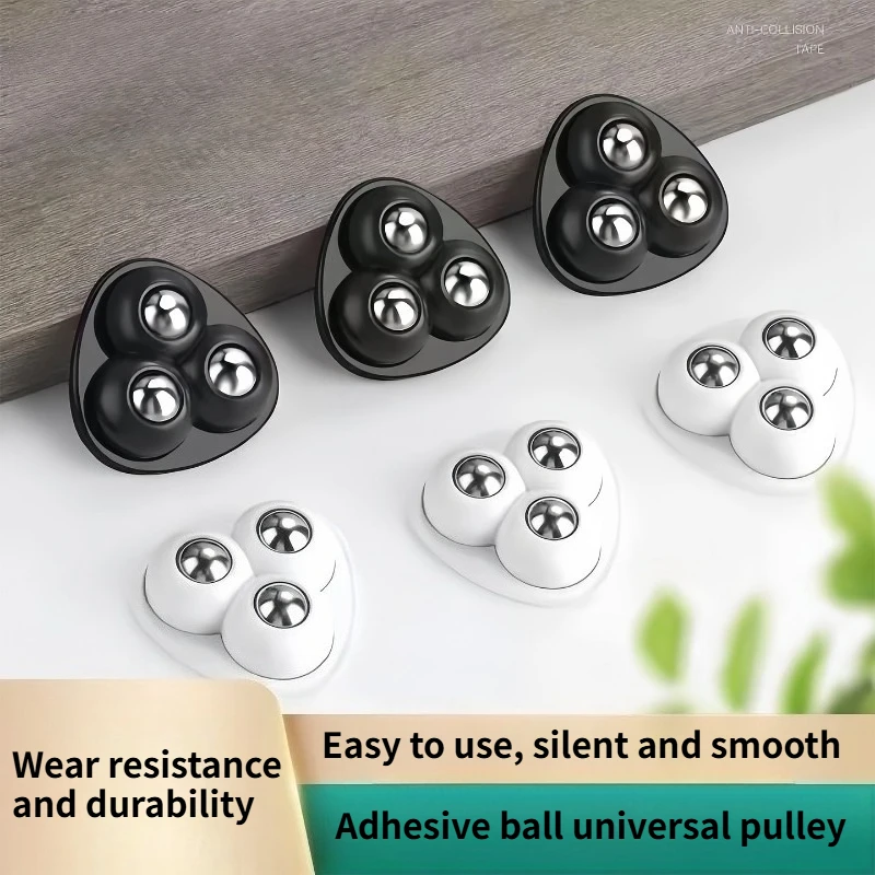 4PC Universal wheel furniture bottom non-punching paste ball pulley household hardware load-bearing universal casters movable