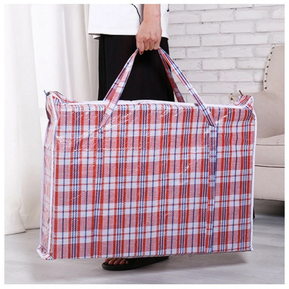 2024 New Waterproof Portable Storage Bags Classic Plaid Printing Large Capacity Quilt Clothes Oxford Organizer Home Storage Bag