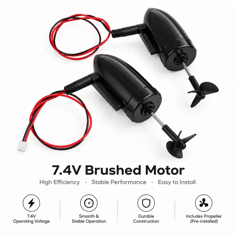 Waterproof Underwater Thruster 7.4V-12V 390 Brushed Motor 3-Blade Propeller for RC Bait Boat Repair Parts