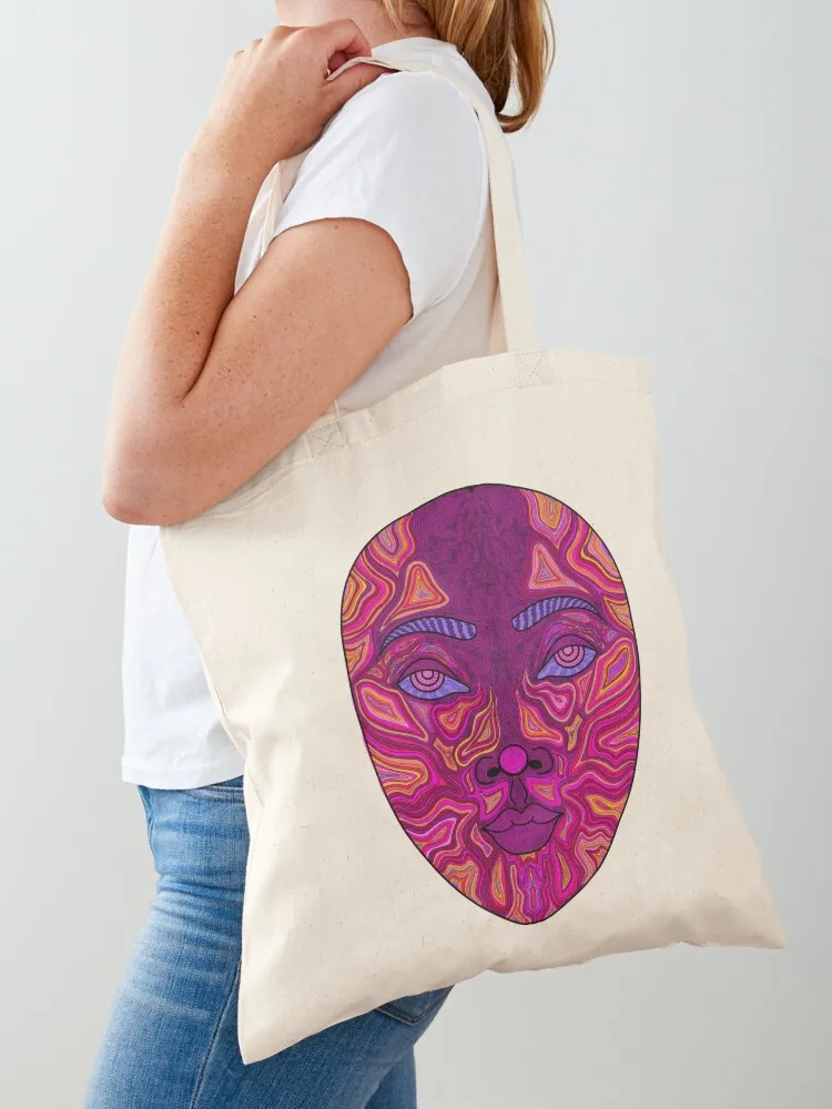 

Trippy intricate face Tote Bag Canvas bag shopper bag women canvas Women's beach bags tote screen